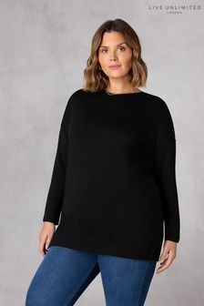 Live Unlimited Relaxed Jersey Black Top (430180) | kr900