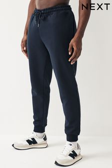 Темно-синий - Обычный крой - Хлопковые Blend спортивные брюки с манжетами (430424) | €26