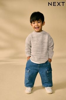 Neutral Crew Neck Knitted Jumper (3mths-7yrs) (430658) | $24 - $27