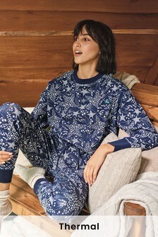 Navy Blue Star Soft Waffle Thermal Pyjamas (430688) | 51 €