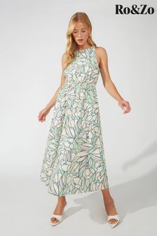 Ro&Zo Green Floral Printed Cotton Dress (430756) | €66