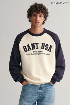 Gant Usa Varsity-Sweatshirt mit Logo, Creme (431105) | 105 €