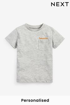 Grey - Personalised Short Sleeve T-shirt (3mths-7yrs) (431490) | KRW13,900 - KRW18,100