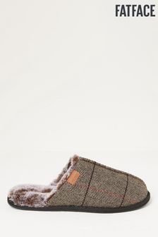 FatFace Brown Harvey Check Mule Slippers (432598) | €35
