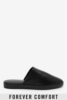 Leather Closed Toe Mules