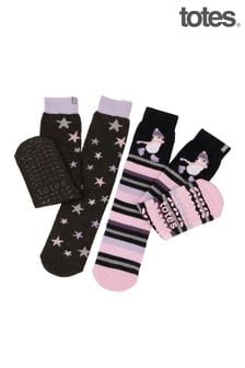 Totes Natural Ladies Original Slipper Socks (Twin Pack) (432743) | AED78