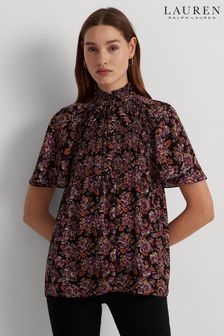 Lauren Ralph Lauren Plissierte Georgette-Bluse mit Blumenmuster in Multi​​​​​​​ (433005) | 122 €