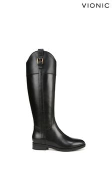 Vionic Leather Phillipa Knee High Black Boots