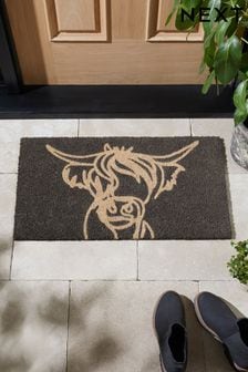 Grey Hamish the Highland Cow Doormat (433338) | kr210 - kr350