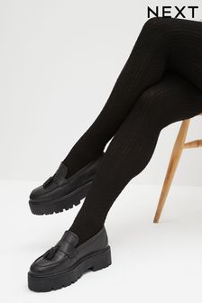 Črna - Komplet 1 pletenih hlačnih nogavic (433418) | €9