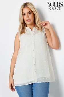 Yours Curve White Sleeveless Shirt (434419) | AED133