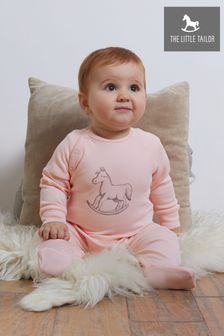 Roz - Pijama întreagă cu imprimeu pe piept căluț balansoarThe Little Tailor roz (434497) | 100 LEI