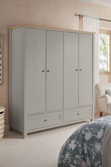 Dove Grey Malvern Paint Effect 4 door, 2 drawers Wardrobe (434621) | €1,050