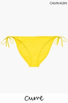 Bas de bikini Calvin Klein CK One Curve jaune avec ficelles à nouer sur les côtés (434735) | €8