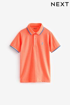 Orange Fluro Short Sleeve Polo Shirt (3-16yrs) (435002) | kr106 - kr182