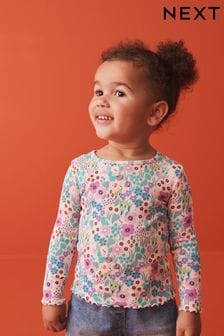 淺紫色花朵 - 棉質羅紋長袖T恤 (3個月至7歲) (435146) | NT$220 - NT$310