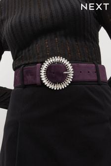 Purple Velvet Jewel Buckle Wide Belt (435390) | €14