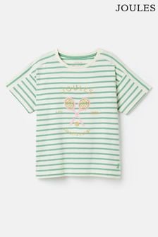 Joules Girls' Betty Green Embroidered Short Sleeve T-Shirt (435790) | $24 - $27