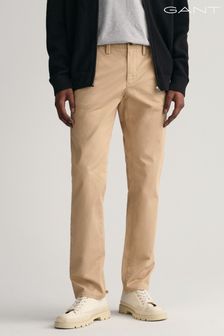 Brązowy - Spodnie typu chino Gant o dopasowanym kroju z diagonalu bawełnianego (436000) | 630 zł