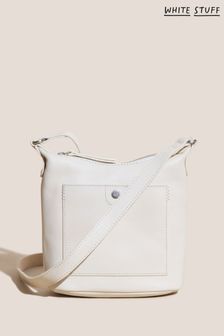 White Stuff Sebby Brown Leather Sling Crossbody Bag