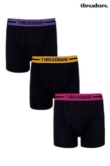 Threadbare Black A-Front Trunks 3 Packs (436093) | AED100