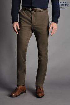 Коричневый - Charles Tyrwhitt узкие брюки чинос без застежки Ultimate (436148) | €124