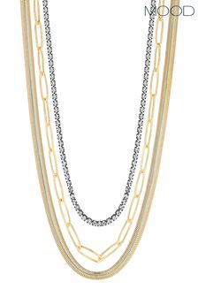 Mood Crystal And Chain Layered Necklace Pack Of 3 (436449) | ￥3,880