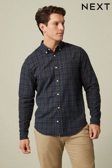 Navy Blue Check Long Sleeve Shirt (436884) | AED97