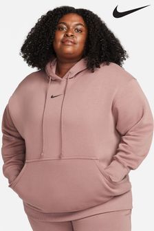 Nike Pink Oversized Curve Sportswear Phoenix Fleece Pullover Hoodie (437079) | €86