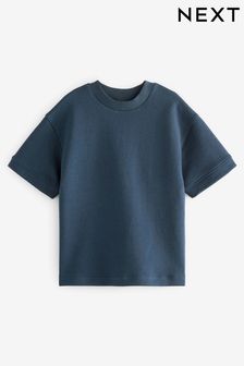 Navy Blue - Relaxed Fit Heavyweight T-shirt (3-16yrs) (437620) | kr110 - kr200