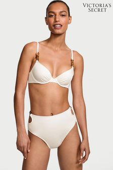 Victoria's Secret Coconut White Push Up Swim Chain Bikini Top (437742) | kr584