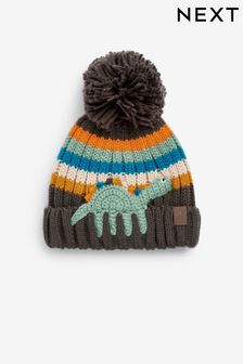 Charcoal Grey Dinosaur Knitted Hat (3mths-10yrs) (437871) | $13 - $16