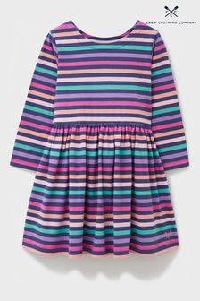 Crew Clothing Company Purple Stripe Cotton Jersey Dress (438303) | SGD 50 - SGD 66