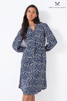 Crew Clothing Company Blue Floral Print   Shift Dress (438606) | $187