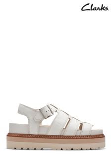 Clarks White Leather Orianna Twist Sandals (438609) | €103