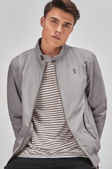 Shower Resistant Harrington Jacket With Check Lining