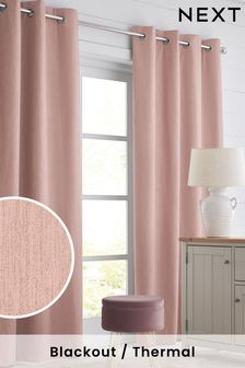 Blush Pink Benton Eyelet Blackout/Thermal Curtains (438735) | CHF 49 - CHF 142
