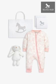 The Little Tailor Baby Sleepsuit And Toy Bunny 2 Piece Gift Set (438773) | OMR17