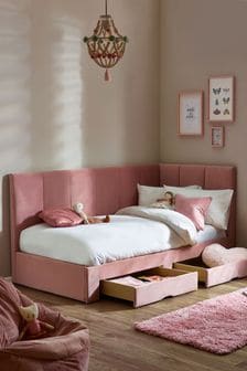Soft Velvet Blush Marlowe Kids Upholstered Bed Frame (438955) | €875
