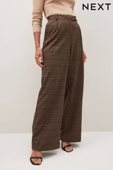 Brown Check Wide Leg Trousers (439048) | €29.50