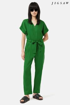 Jigsaw Green Linen Belted Jumpsuit (439245) | 249 €