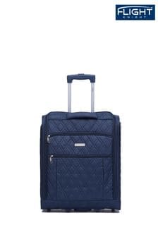 Navy Quilted - Flight Knight 56x45x25cm Easyjet Overhead Soft Case Cabin Carry On Suitcase Hand Black Mono Canvas Luggage (439641) | kr920