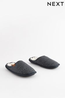 Navy Blue Textured Mule Slippers (440482) | 12 €