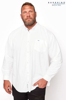 Biały - Badrhino Big & Tall Long Sleeve Shirt (440524) | 165 zł