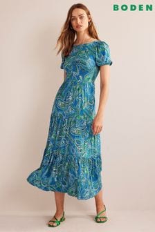Boden Blue Open Back Maxi Tiered Dress (440581) | 75 €