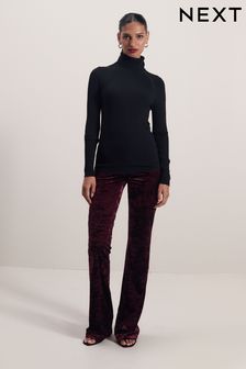 Berry Red Velvet Flare Trousers (441884) | 39 €