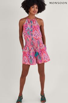 Monsoon Shorts aus Lenzing™ Ecovero™ mit Ikat-Print und Zierband, Orange (441946) | 35 €