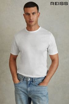 أبيض - Reiss Capri Cotton Crew Neck T-shirt (442213) | 647 ر.ق