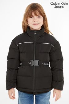 Черный - Куртка для девочек с фирменной лентой Calvin Klein Jeans (442549) | €101