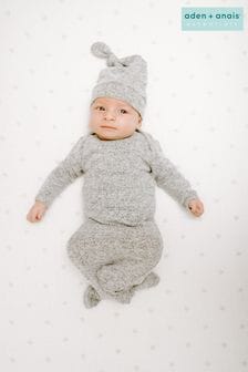 aden + anais Grey Snuggle Knit Knotted Gown And Hat Gift Set (442946) | €17.50